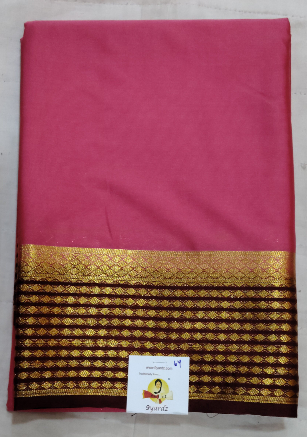 Synthetic Mysore silk 6yardz