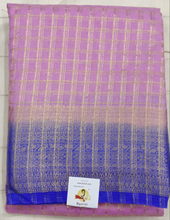 Load image into Gallery viewer, Mysore crepe silk checked (synthetic)