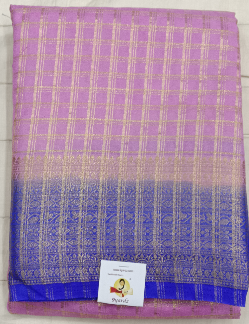 Mysore crepe silk checked (synthetic)