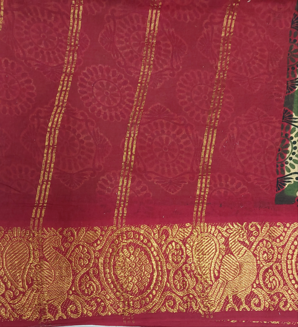 Kalamkari Printed Sungudi 10 yards