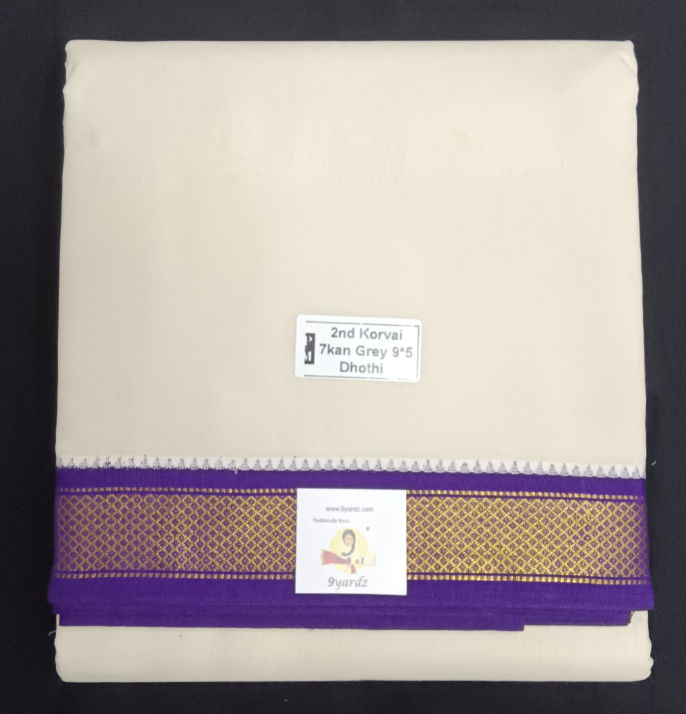 Pure cotton Muhurtham 7kann dhoti 9*5