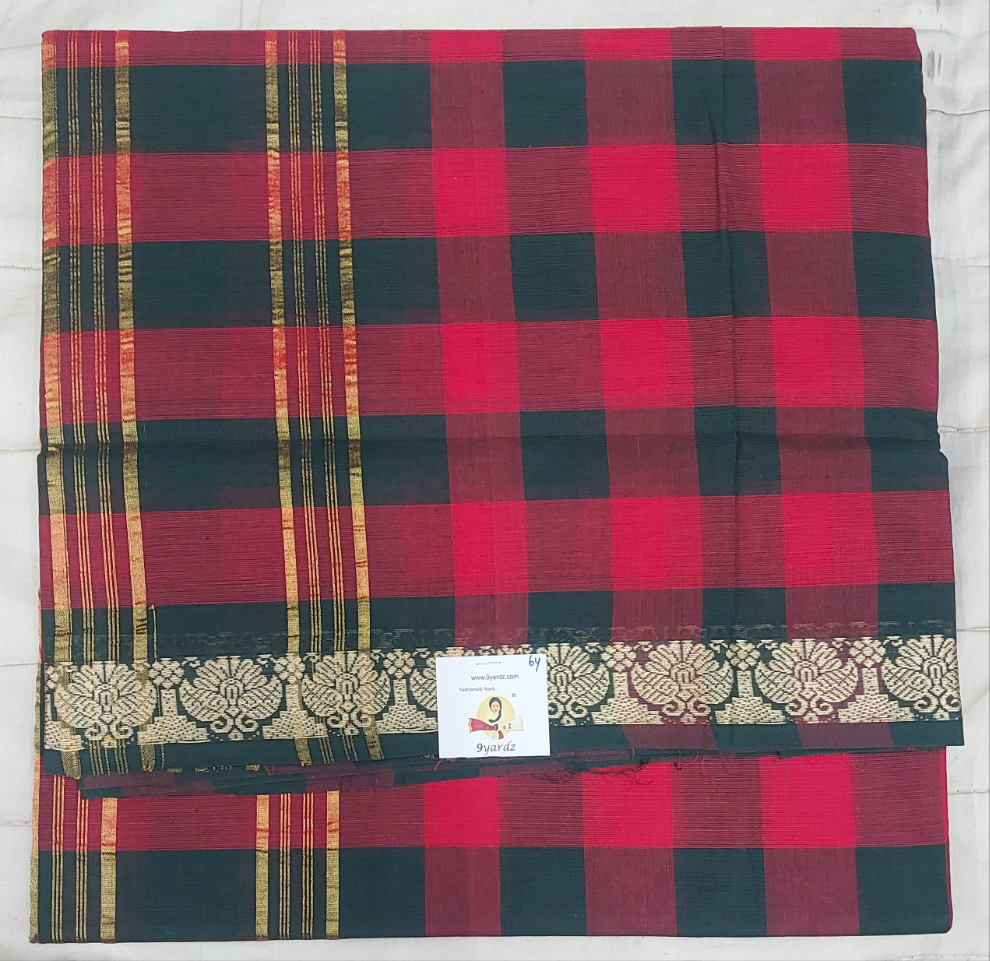 Chettinadu cotton checked 6 yardz