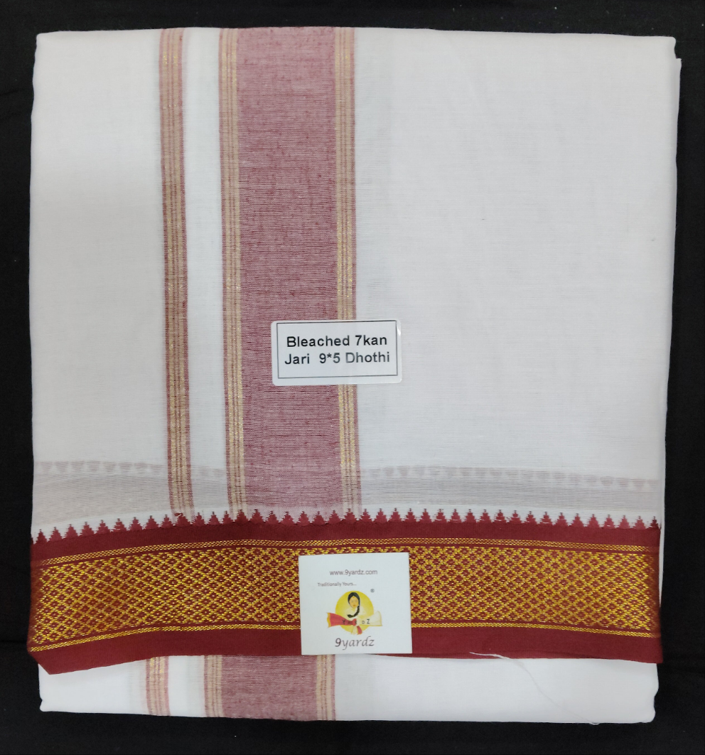 Cotton Dhothi Bleached 9*5