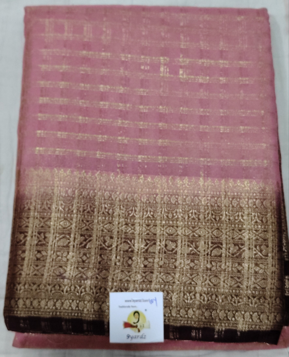 Mysore crepe silk checked (synthetic)