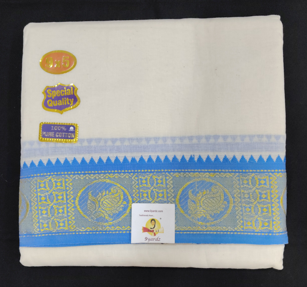 Nagari Cotton Jacqurad  Dhothi 9*5