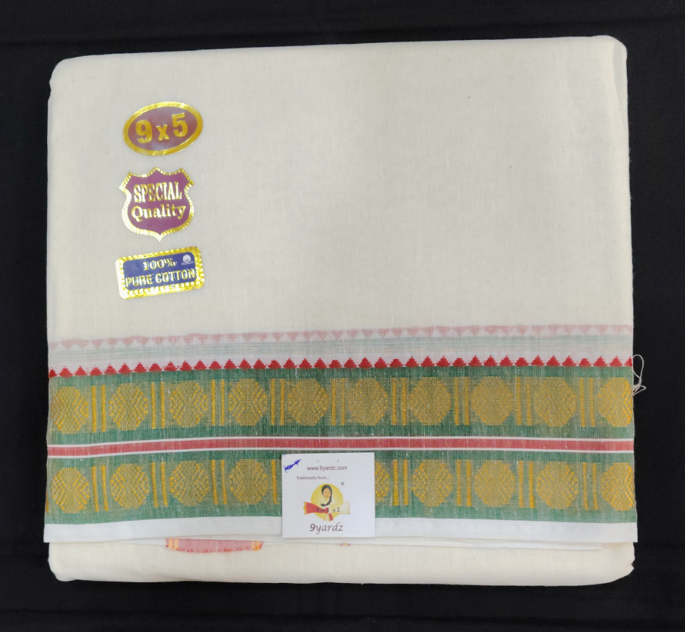 Nagari Cotton Jacqurad  Dhothi 9*5