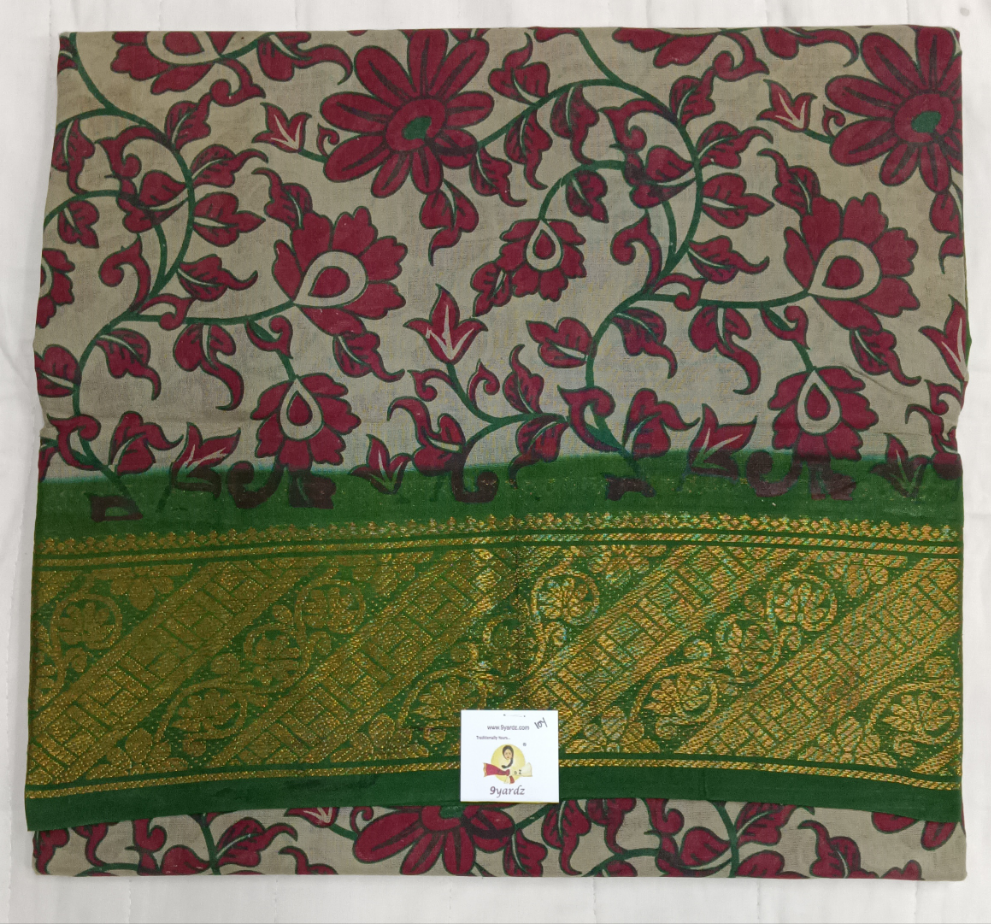Kalamkari Printed Sungudi 10 yards