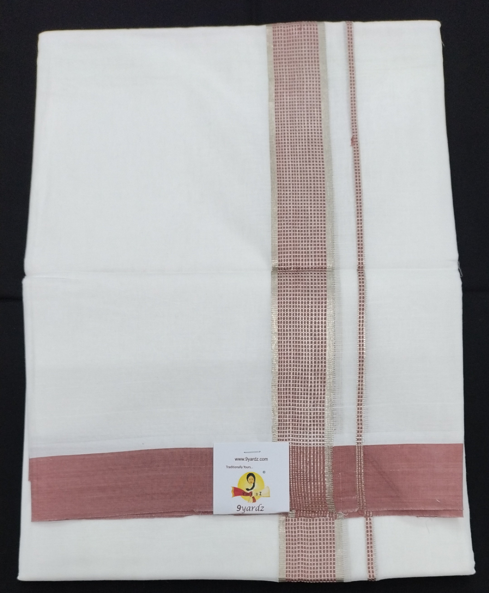Bleached cotton Dhothi 9muzham