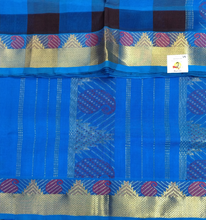 Load image into Gallery viewer, Pure silk cotton zari Pazhum Pazhamum Check