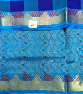 Pure silk cotton- palum pazhamum kattam with butta, 10yards (madisar)