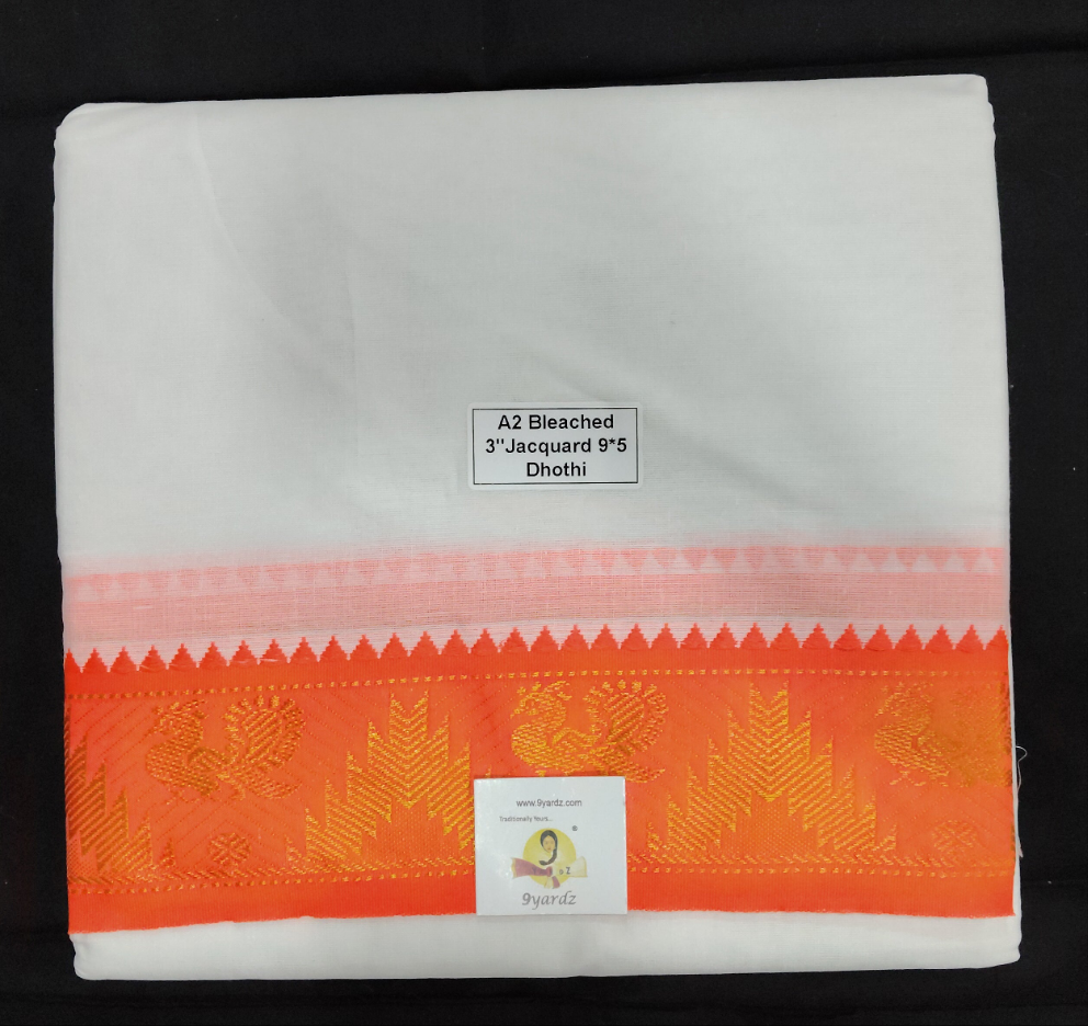 Nagari Cotton Jacqurad  Dhothi 9*5