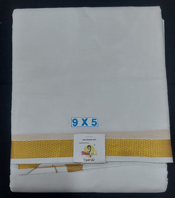 Cotton Dhothi Bleached 9*5