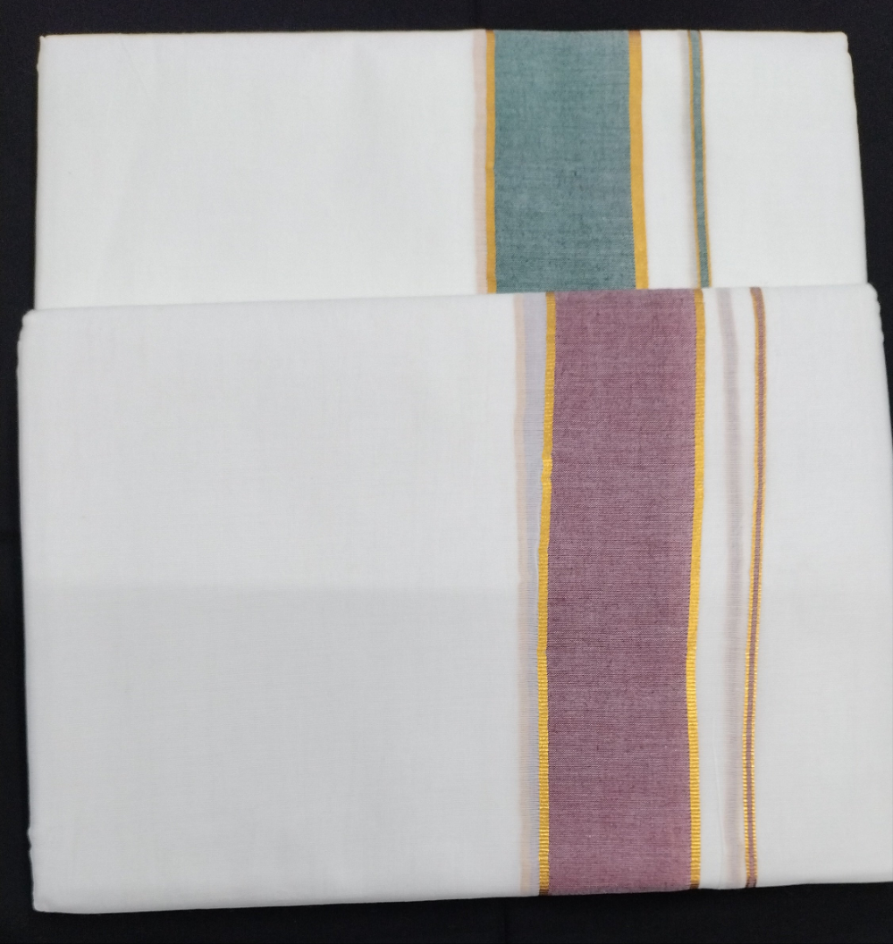 Bleached cotton Dhothi 9muzham