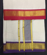 Load image into Gallery viewer, Pure cotton Muhurtham dhoti 9*5 7maadampet