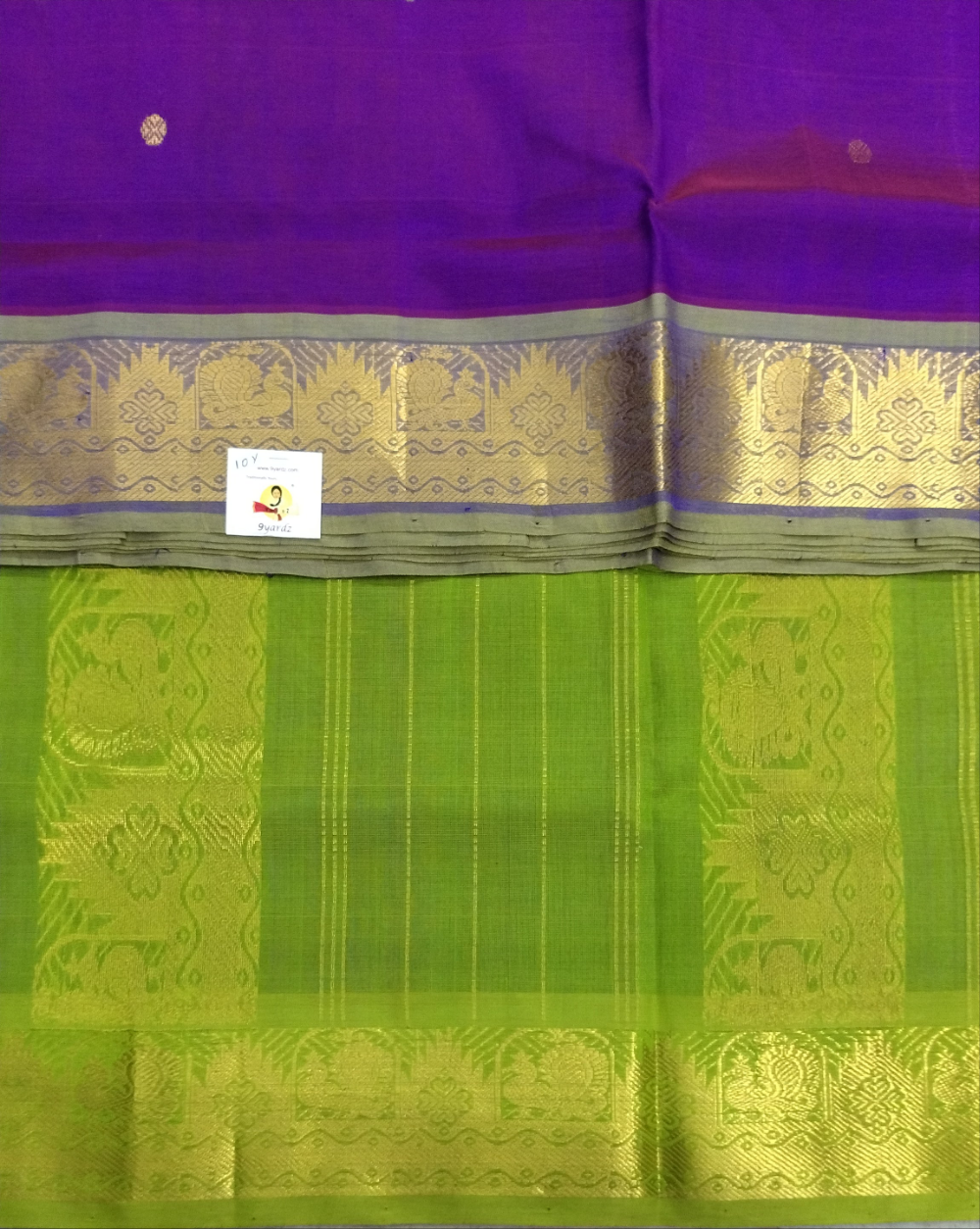Pure silk cotton-  with butta, 10yards (madisar)