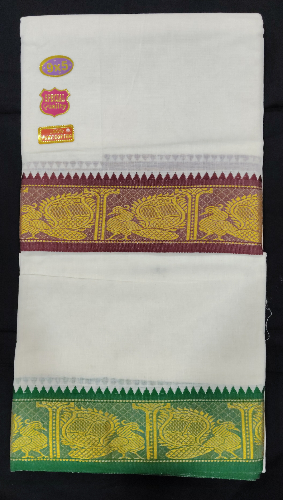 Nagari Cotton Jacqurad  Dhothi 9*5