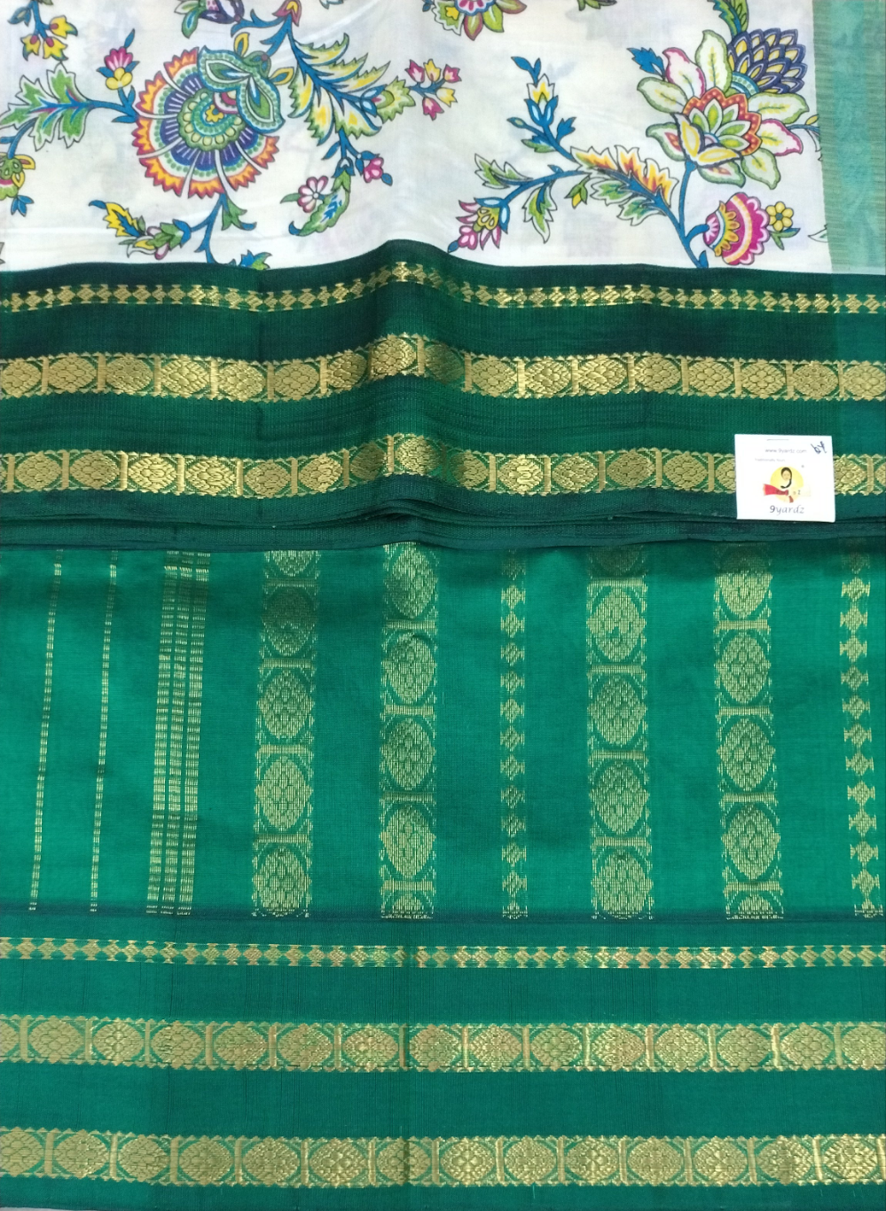 Semi silk Printed Korvai 6Yards
