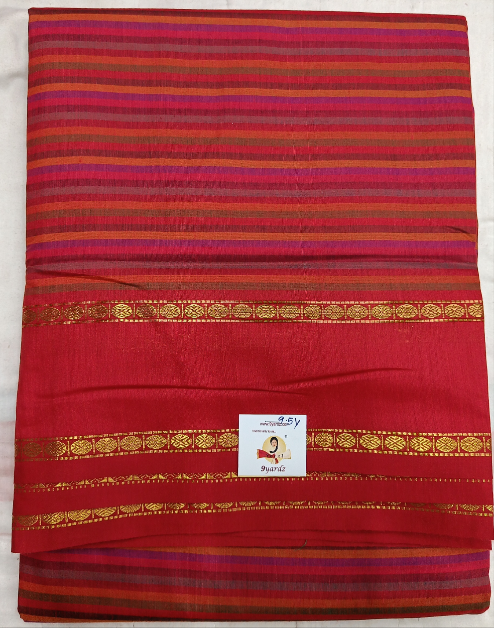 Poly silk 9.5yards madisar striped