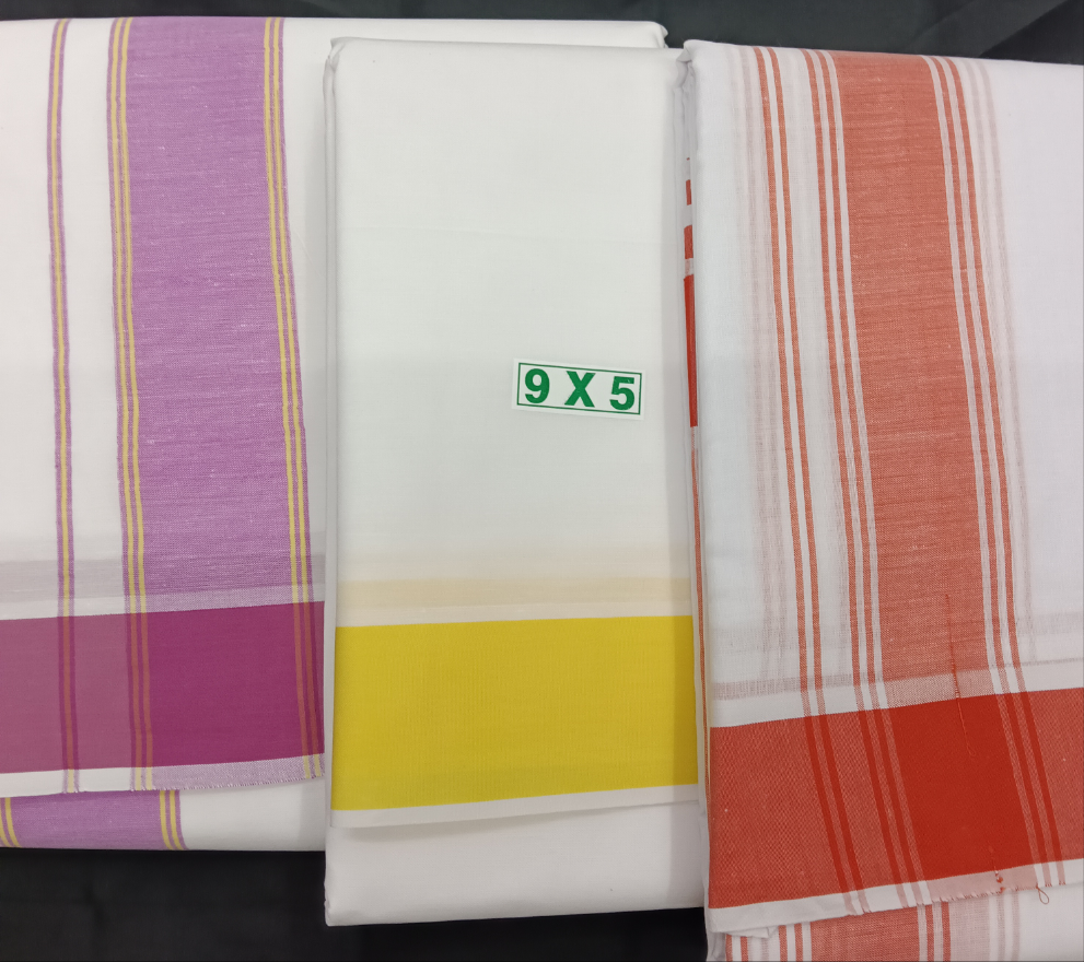 Cotton Dhothi Bleached 9*5