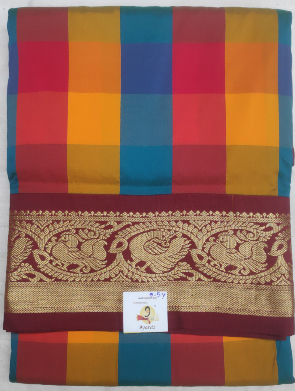 Poly silk 9.5yards madisar checked