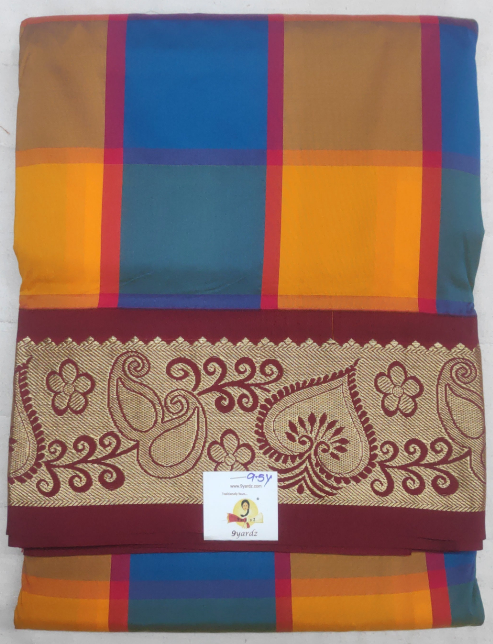 Poly silk 9.5yards madisar checked