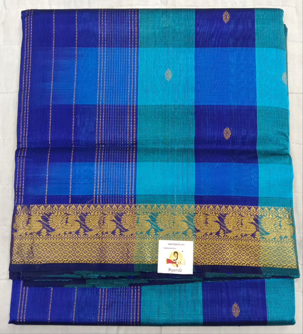 Pure silk cotton zari  Pazhum Pazhamum Check