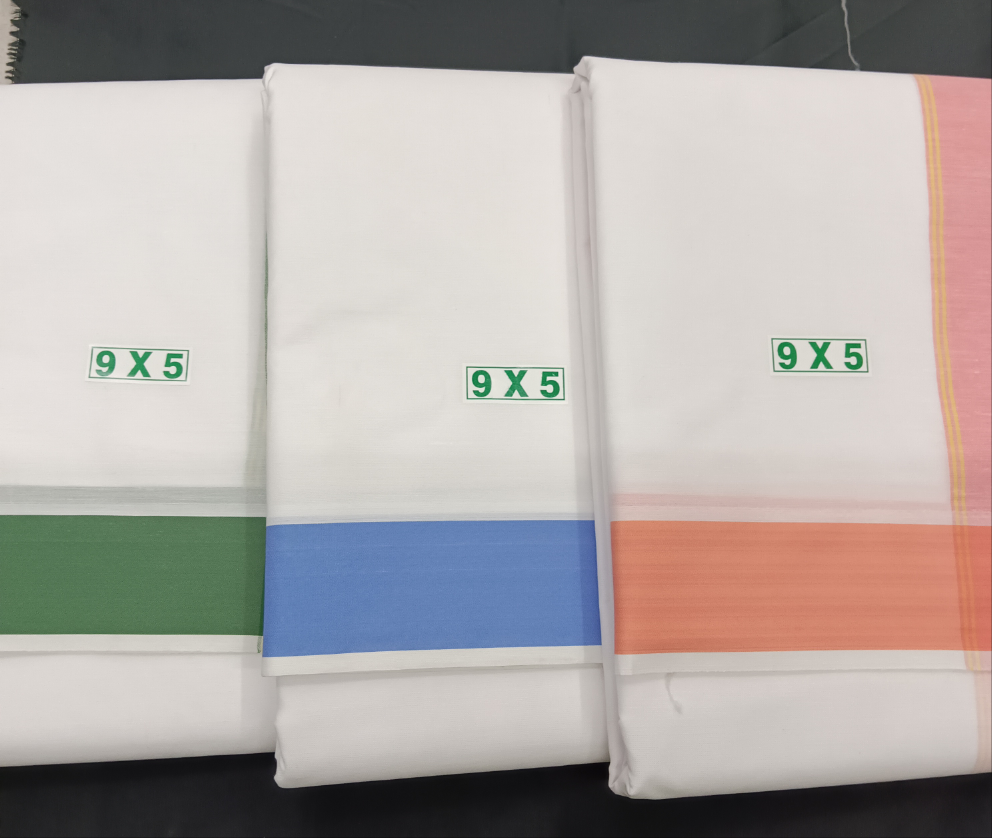 Cotton Dhothi Bleached 9*5