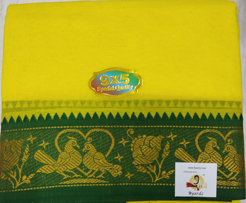 Cotton Colour  Dhothi 9*5 3 inch Zari border