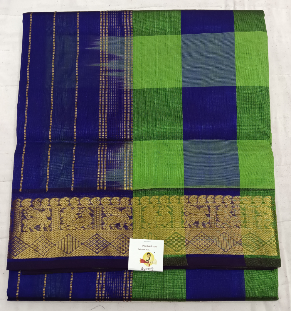 Pure silk cotton zari  Pazhum Pazhamum Check