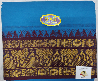 Cotton Colour  Dhothi 9*5 5 inch Zari border