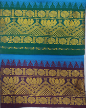 Load image into Gallery viewer, Cotton Colour  Dhothi 9*5 5 inch Zari border