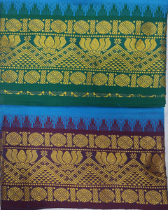 Cotton Colour  Dhothi 9*5 5 inch Zari border