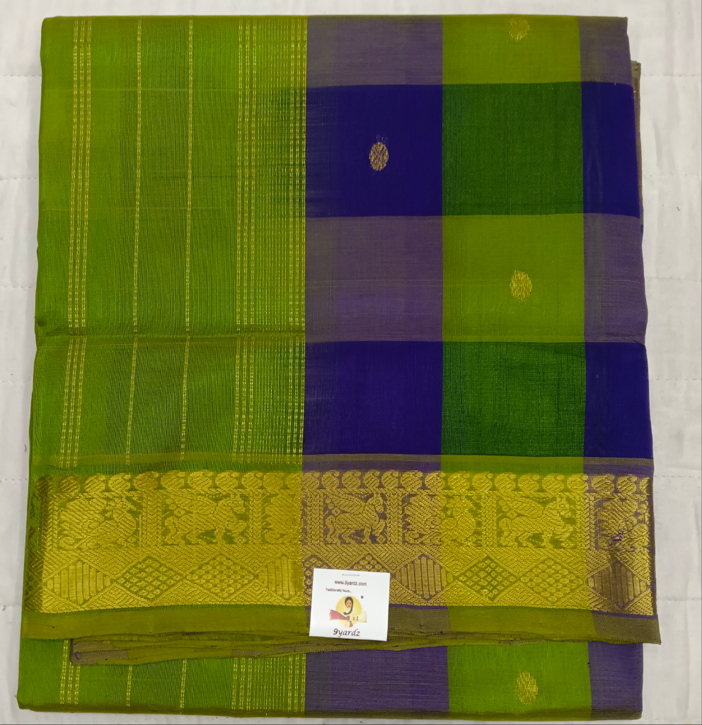 Pure silk cotton zari  Pazhum Pazhamum Check