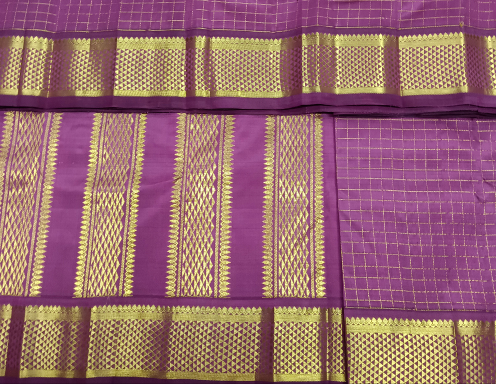 Pure silk Checked 10yardz