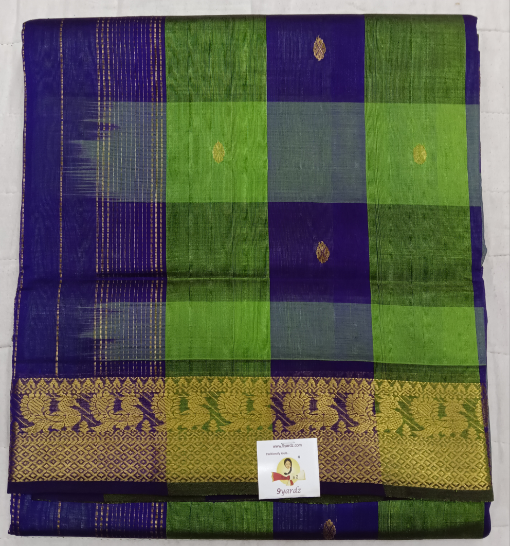 Pure silk cotton zari  Pazhum Pazhamum Check