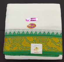 Load image into Gallery viewer, Cotton dhoti 10*6 thread jacquard Zari border