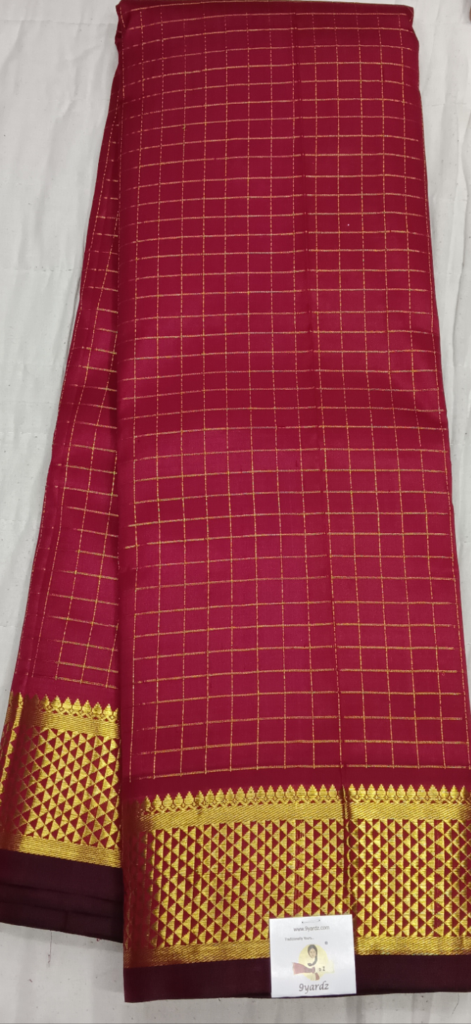 Pure silk Checked 10yardz