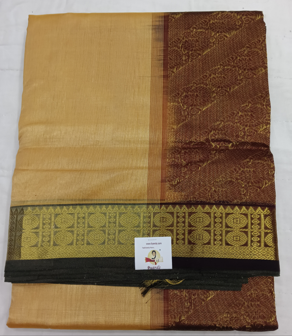 Pure silk cotton- Reverse Pallu- Semi Korvai