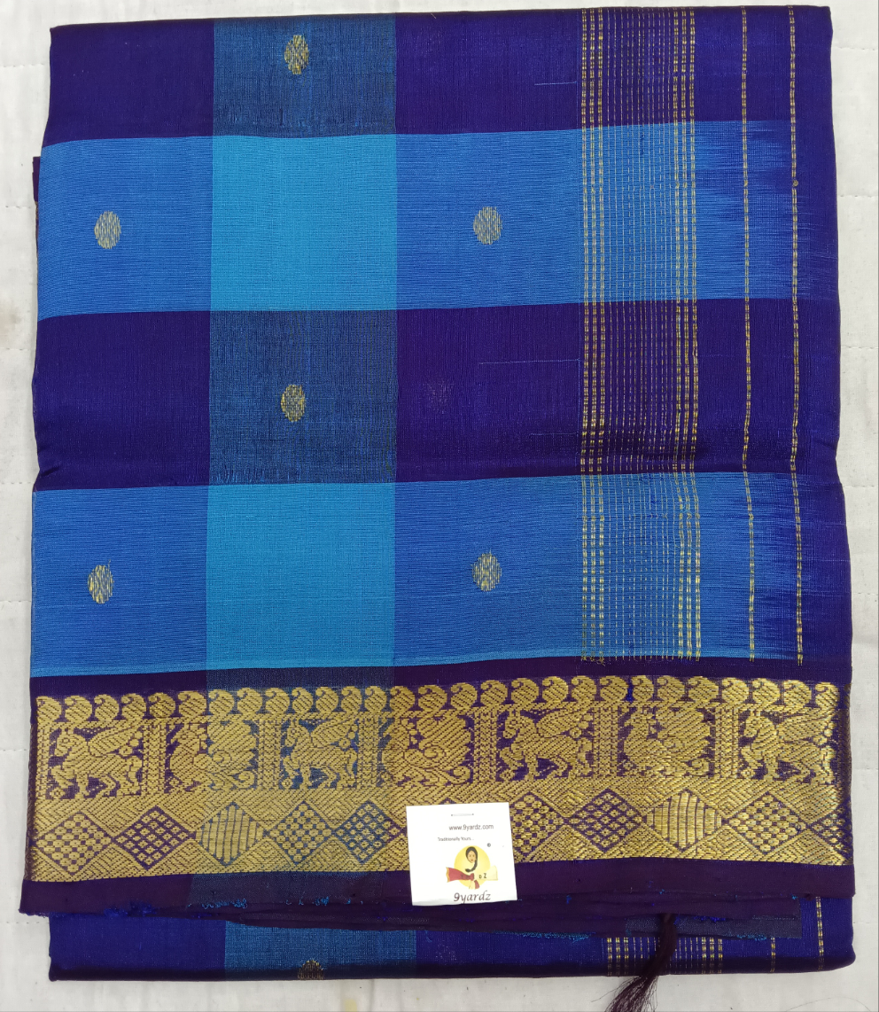 Pure silk cotton zari  Pazhum Pazhamum Check