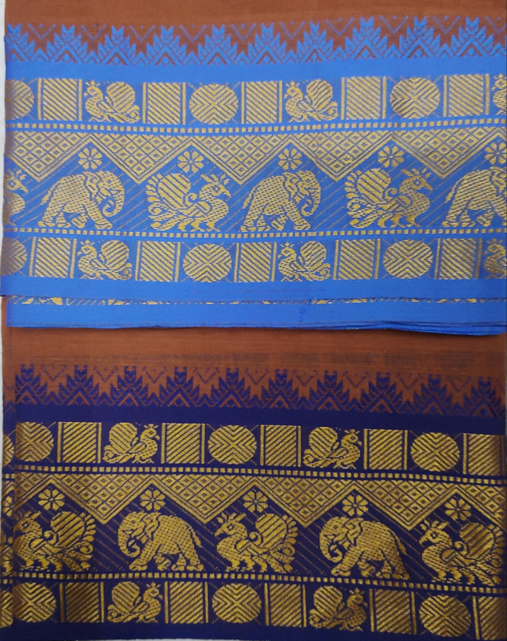 Cotton Colour  Dhothi 9*5 5 inch Zari border