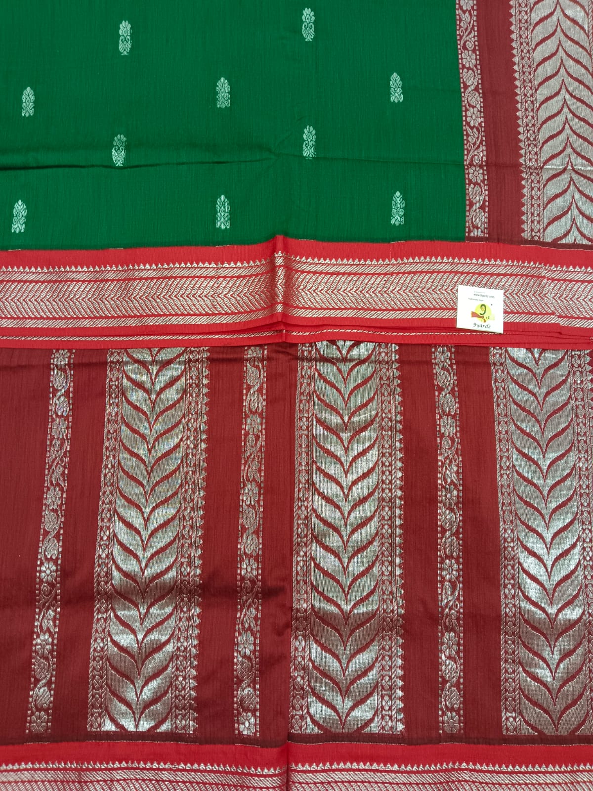Kalyani cotton Silver zari 6yardz