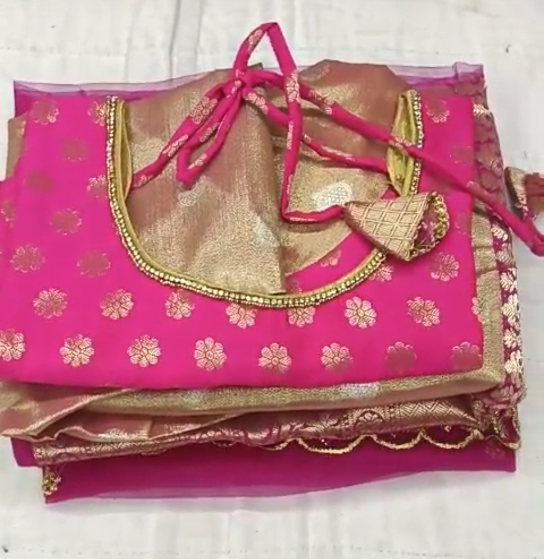 Lehenga choli type Embossed Paavadai
