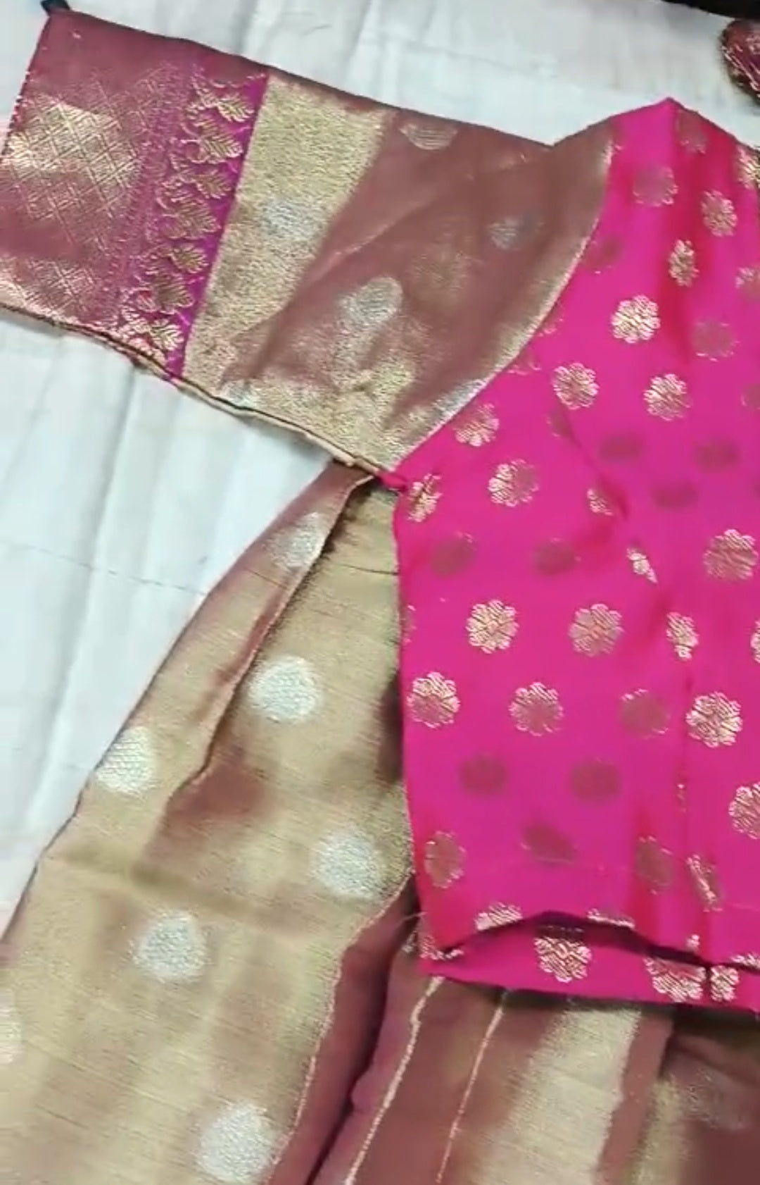 Lehenga choli type Embossed Paavadai