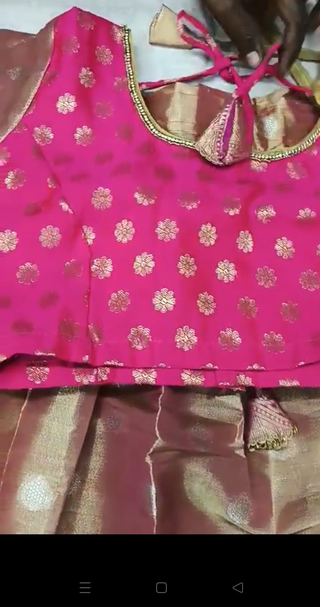 Lehenga choli type Embossed Paavadai