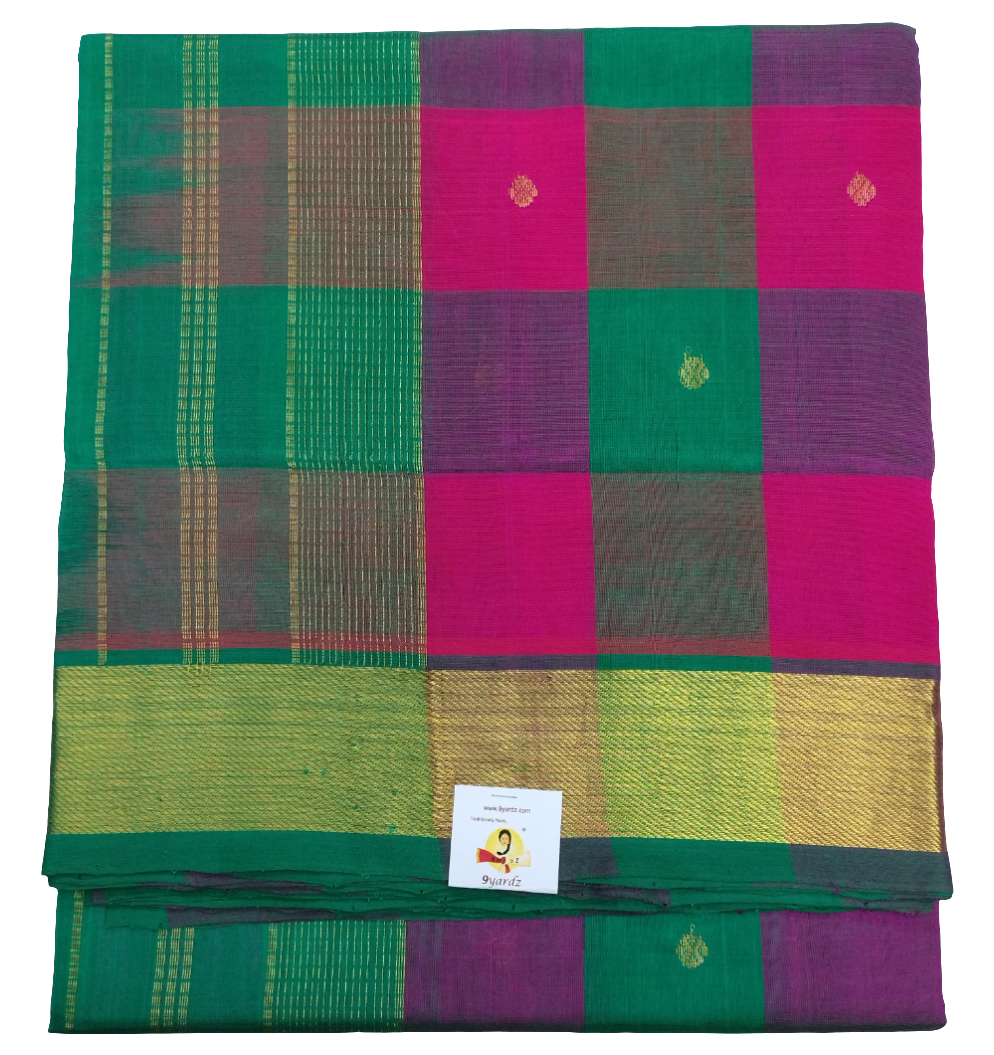 Pure silk cotton zari Pazhum Pazhamum Check