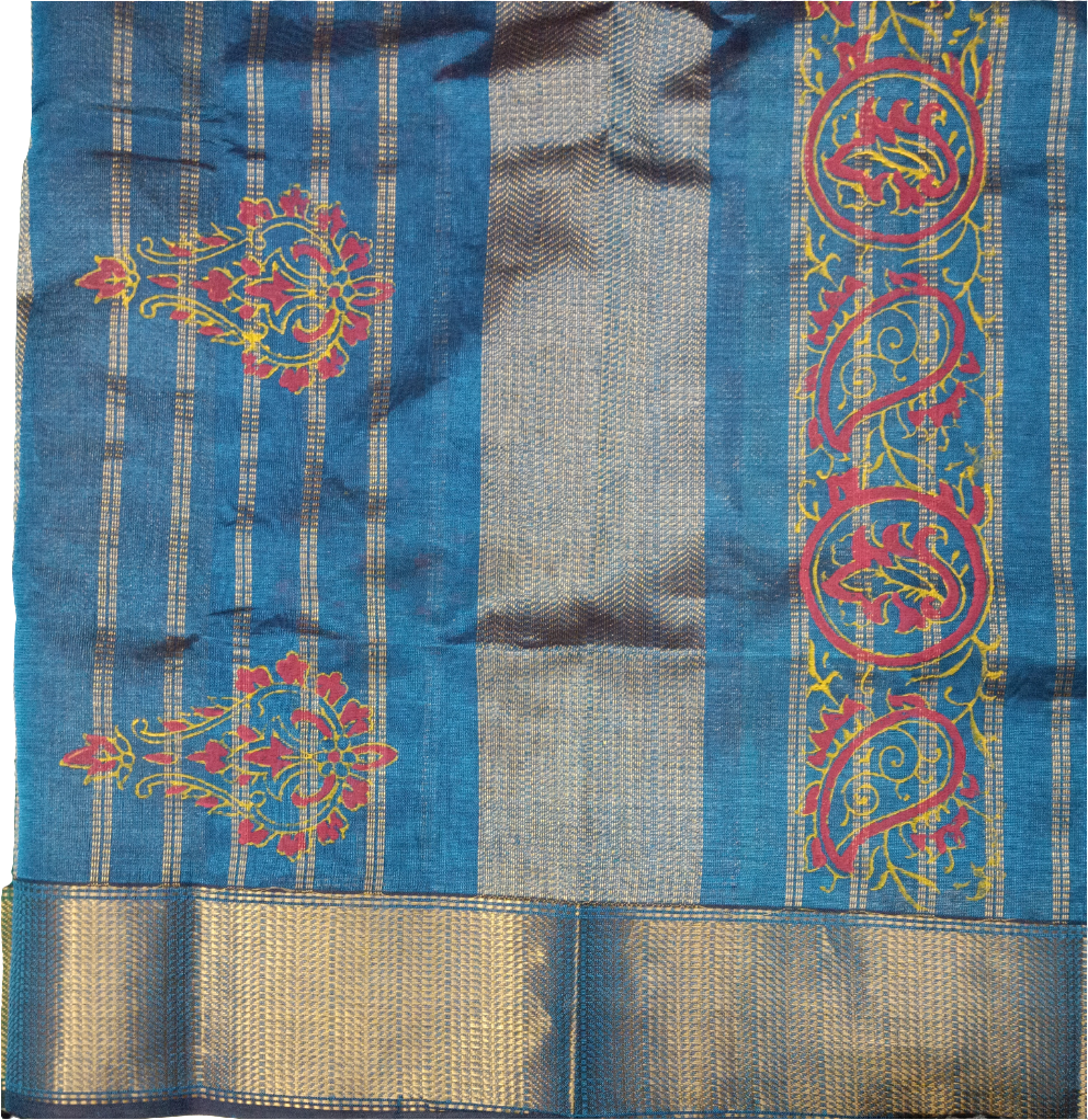 Pure silk cotton 10yards Printed madisar