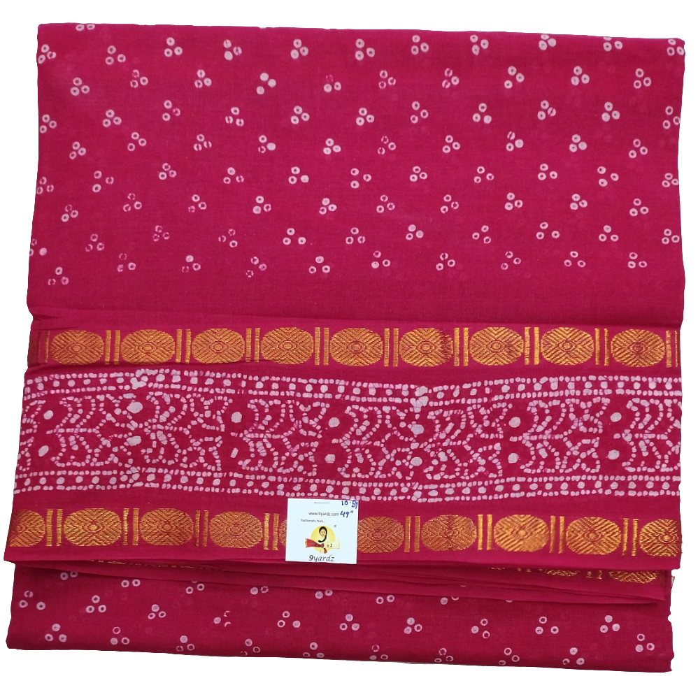 Sungudi cotton 10.5yards 49"