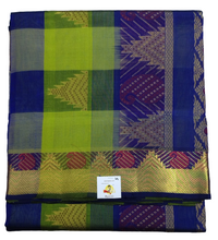 Load image into Gallery viewer, Pure silk cotton zari Pazhum Pazhamum Check