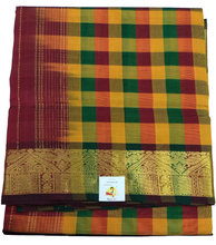 Load image into Gallery viewer, Pure silk cotton zari Pazhum Pazhamum Check