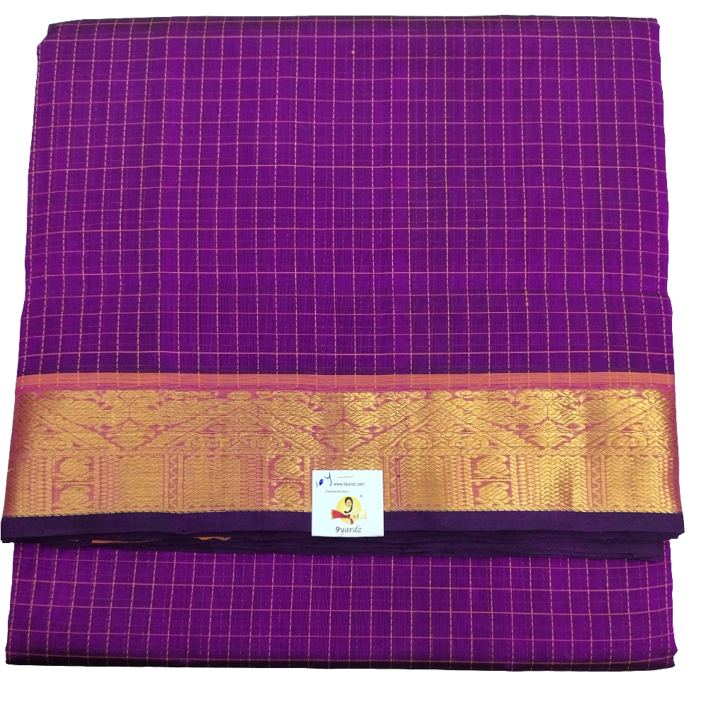 Pure silk cotton- Theard kattam with butta, 10yards (madisar)